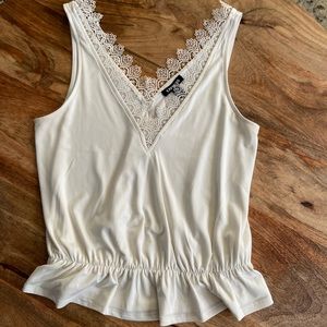 Express White Lace Tank Top